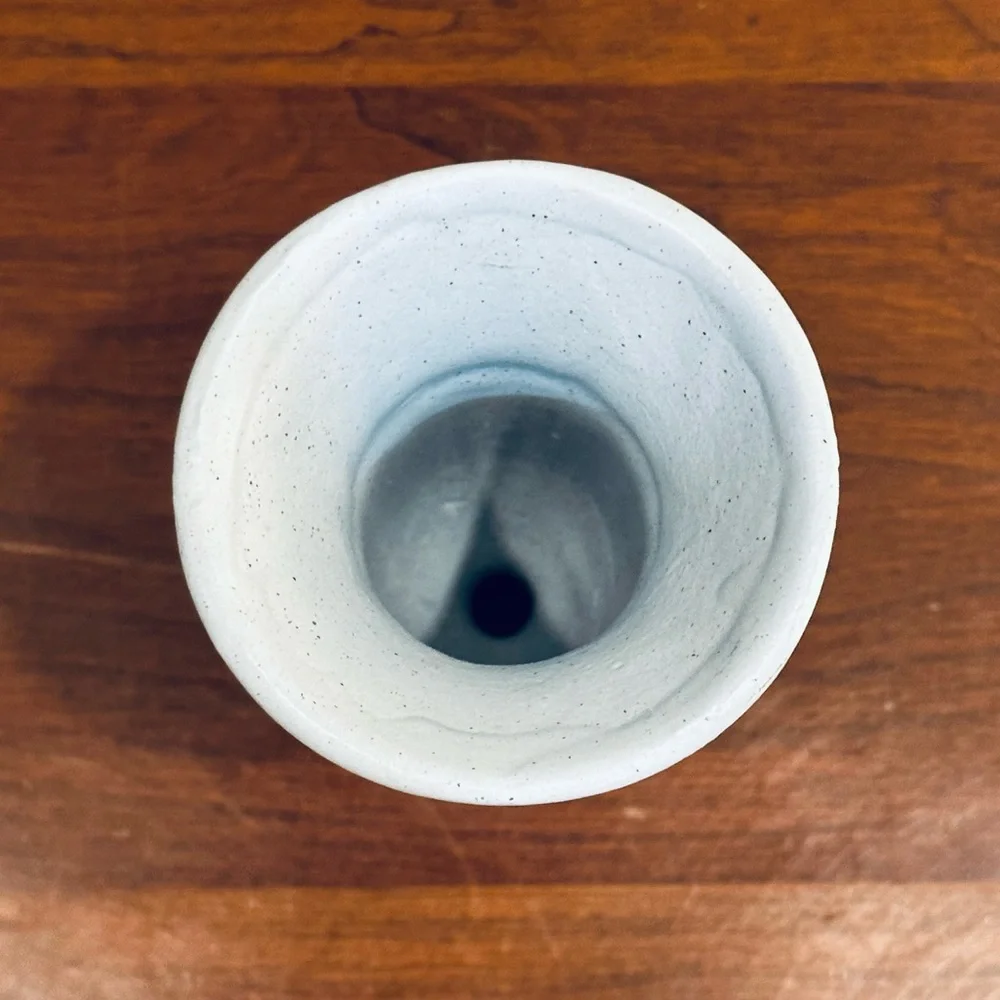 🌟HP🌟VTG 2000 Royal Haeger Soft Blue Matte Speckled Pottery Neoclassical Vase